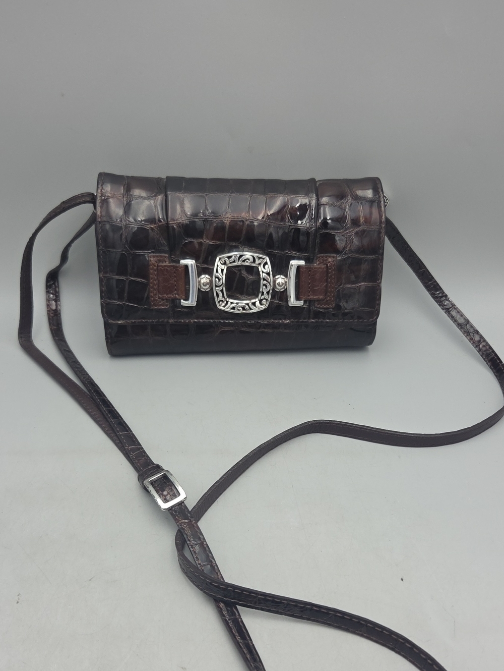 Brighton Croc Embossed Crossbody Bag